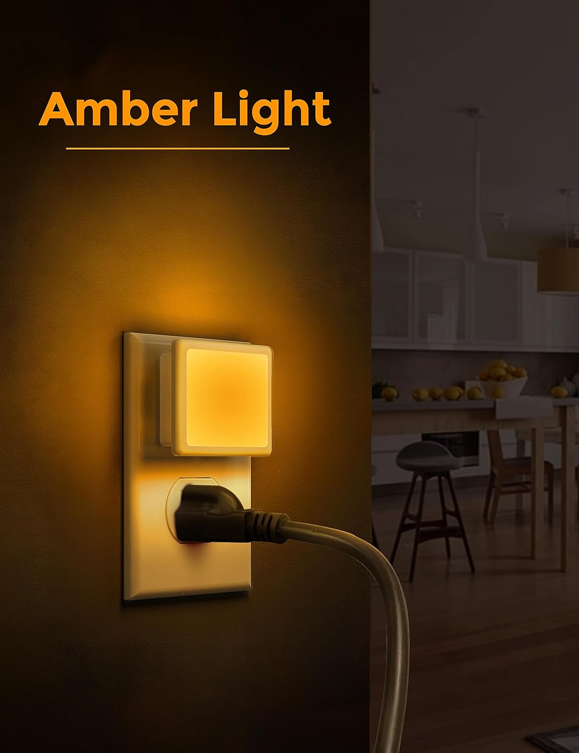 L LOHAS LED Night Lights Plug into Wall 2-Pack, 0.3W Plug in Night Light, Dusk to Dawn, 3000K Soft White, Bright Nightlight Auto-On/Off, for Adults Kids Room Bedroom Bathroom Hallway Kitchen, Non-Dim
