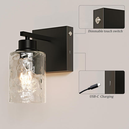 Battery Operated Wall Sconce Set of 2, Black Rechargeable Wall Lights with Timer Function, Easy Install Dimmable Wireless Wall Lamps Sconces Wall Decor for Living Room Bedroom Hallway, Emergency 3000K