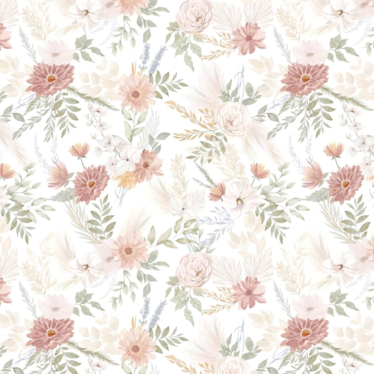 Dimoon 17.3''x78.7'' Peel and Stick Wallpaper Floral Cute Contact Paper Vintage Village Country Cottage Wallpaper Farmhouse Yellow Beige Renter Friendly Geometry Waterproof Embossed Kitchen Bedroom