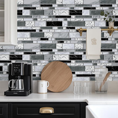 WENMER Peel and Stick Backsplash Wallpaper, Kitchen Backsplash Wallpaper, Kitchen Peel and Stick Wall Paper, Tile Contact Paper for Countertop, Bathroom 17.7"x 78.7"