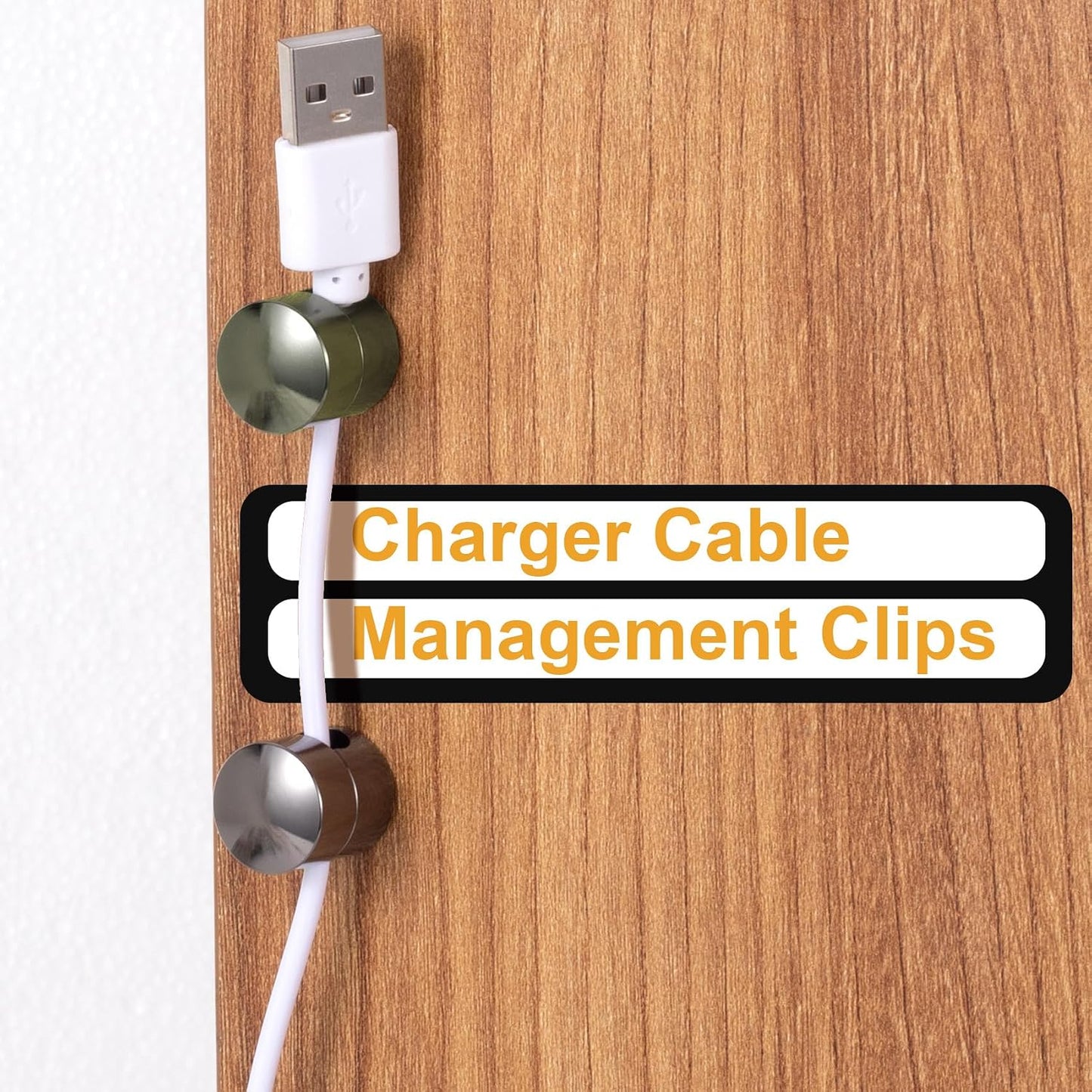 3pcs Cable Anchors for Desk, Adhesive Metal Cord Organizers, Adjustable 2-in-1 Cord Clips Charger Cable Management for Nightstand Office Home Desktop Wall- Gold & Copper & Black