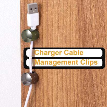 3pcs Cable Anchors for Desk, Adhesive Metal Cord Organizers, Adjustable 2-in-1 Cord Clips Charger Cable Management for Nightstand Office Home Desktop Wall- Gold & Copper & Black