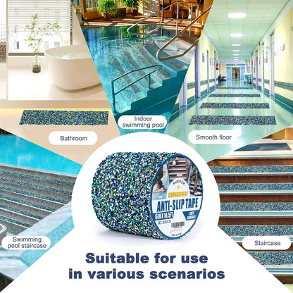Pool Rubber Grip Tape, Anti Slip Tape 4Inch x 16.5Ft,Waterproof,Soft Satety Non-Slip Tape for Pool Stair Tread Traction,Tub,Boats,Trail,Outdoor and Indoor Use (4inch x 16.5feet)
