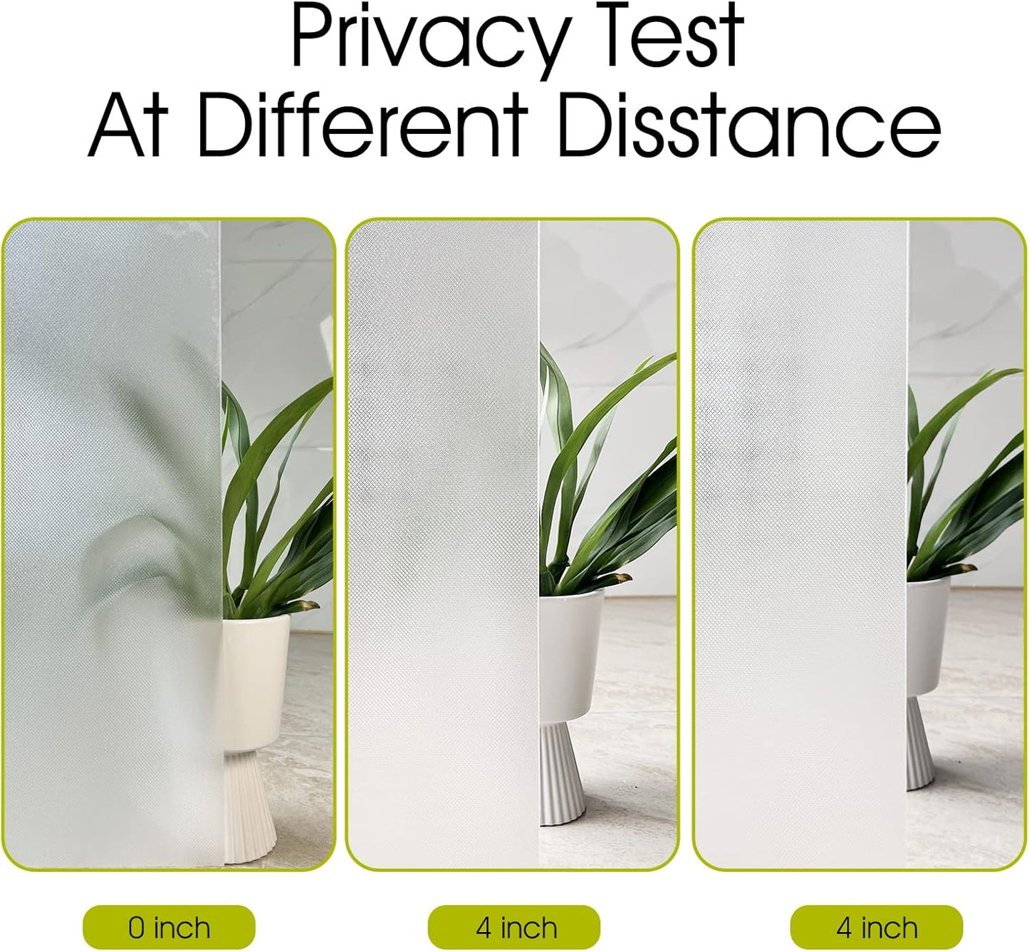 KESPEN Window Privacy Film Frosted Glass Heat Control UV Blocking Privacy Window Film for Glass Windows Static Cling Non-Adhesive Door Coverings Decals for Bathroom Home Office,17.5 Inch X 6.5 Feet
