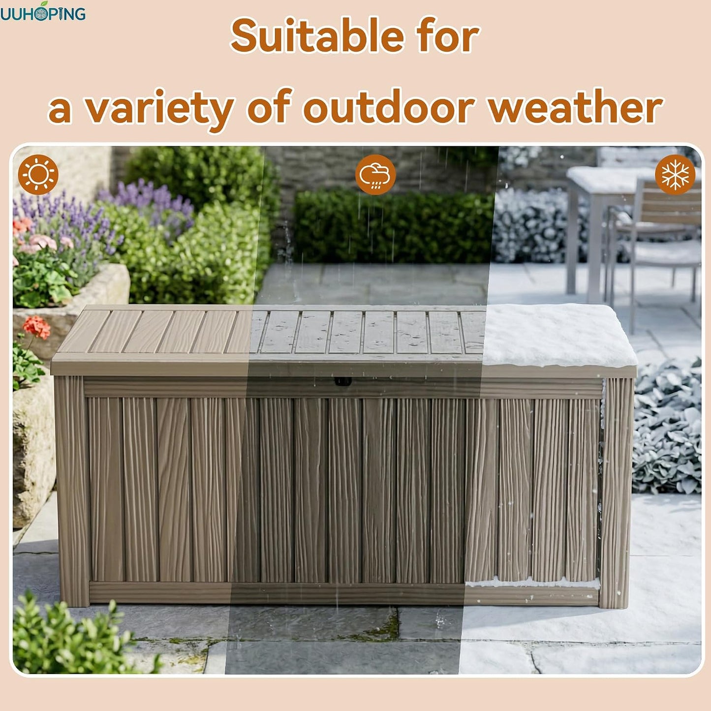 230 Gallon Large Outdoor Storage Box Waterproof, UV Resistant Resin Deck Box with Hydraulic Rod & Lockable Latch for Patio Furniture, Outside Storage Box for Garden Tools, Patio Cushions, Black