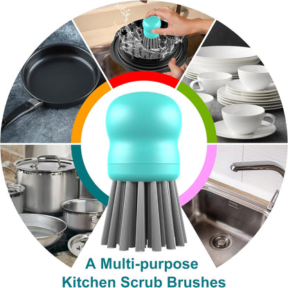 Mini Dish Brush for Cleaning Chicken Shredder, Palm Brush Dish Scrubber with Ergonomic Grip, Kitchen Brush for Washing Dishes, Pans, Pots, Sink (1, Black)