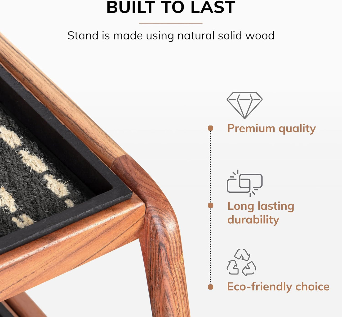 Anji Mountain Heavy Duty Waterproof Wooden Shoe Storage Mat Organizer/Boot Storage Tray Multi Use for Entryway with Coir, Tan Rectangle Embossed Insert, 1 Tier, Fits 2 Pair (26.5" Wide)