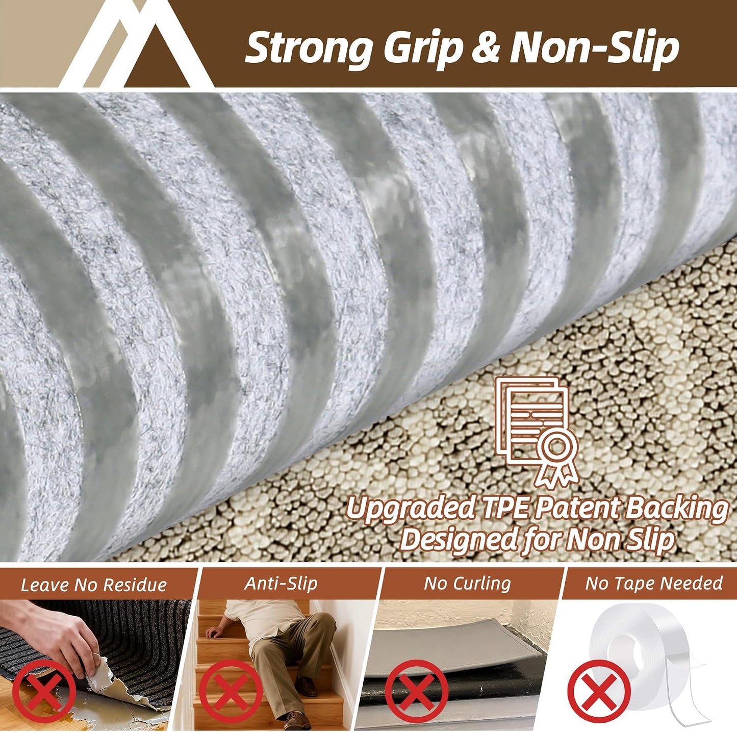 COSY HOMEER Soft Stair Treads Non-Slip Carpet Mat 28inX9in Indoor Stair Runners for Wooden Steps,Stair Rugs for Kids and Dogs, 100% Polyester TPE Backing 7pcs,Black,Rhombus