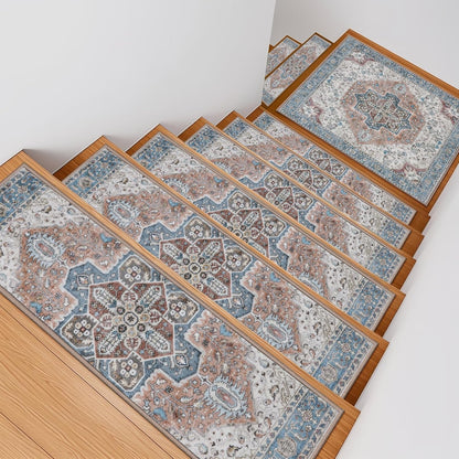 OJIA Stair Treads Non Slip for Wooden Steps Indoor 15PCS Carpet Stair Treads, Rubber Backing Stair Carpet Treads, Residue Free 8"x30" Staircase Step Treads Edging Stair Rugs for Kids & Pets, Gray