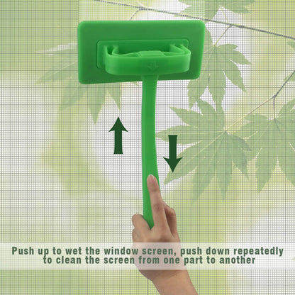MyLifeUNIT Mesh Screen Cleaner, Detachable Window Screen Cleaning Brush Washing Tool, Windows Screen Cleaner with Wet and Dry Dual-Use