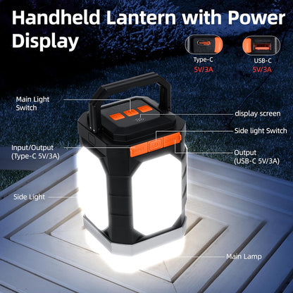 Sinvitron Camping Lantern Rechargeable–30,000mAh Portable Camping Lights, QC3.0 Fast Charging,1000 Lumens,350H Runtime,IPX5 Waterproof Emergency Light for Hurricanes,Power Outages,Camping