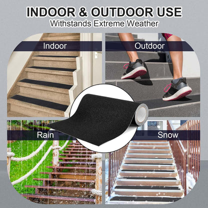 Watersay 8 Inch x 20 ft Anti Slip Traction Tape Waterproof Clear Non Skid Tape Durable Grip and Friction Stair Non Slip Strips Abrasive Adhesive for Stairs Steps Ramp Outdoor Indoor
