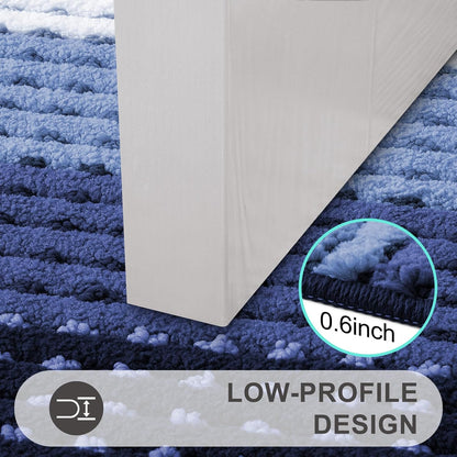 Kitinjoy Indoor Outdoor Door Mat, 32x20 Non-Slip Absorbent Dirt Trapper, Low-Profile Washable Inside Entrance Front Floor Mat, Sturdy Soft Entry Doormats for Entryway, Grey