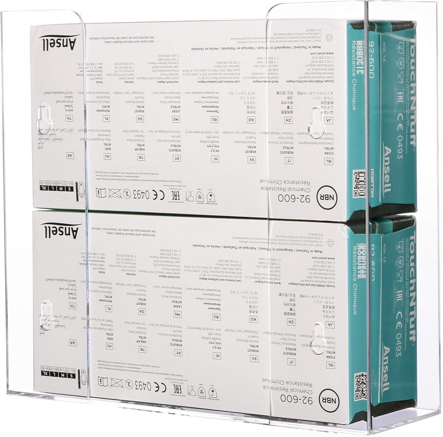 Cq acrylic Clear Wall Floating Glove Rack and Glove Box Dispenser Holder 10"x6.25"x4" Pack of 1
