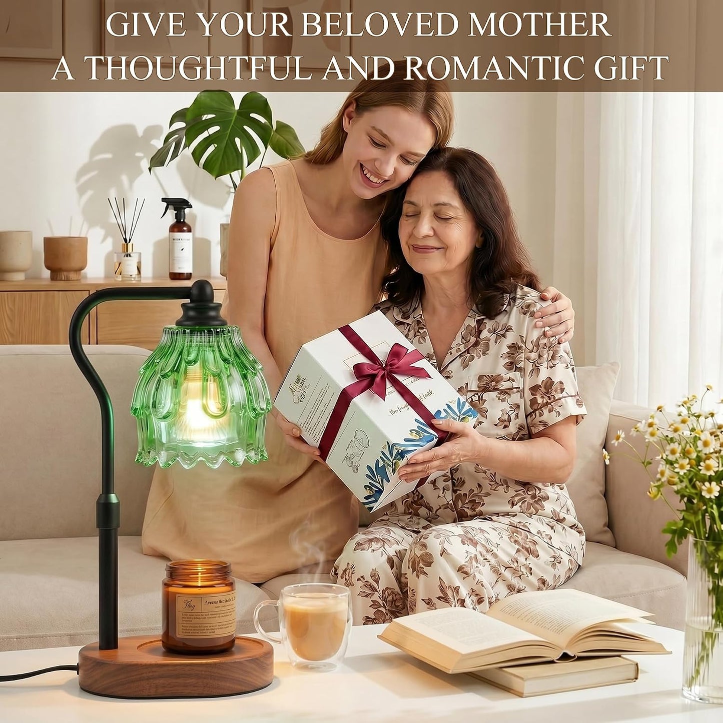 Candle Warmer Lamp with Timer and Wireless Remote Control, Dimmable Candle Warmer for Jar Candles, Height Adjustable Wax Melts Warmer, Mothers Day Birthday Gift for Women, House Warming New Home Decor