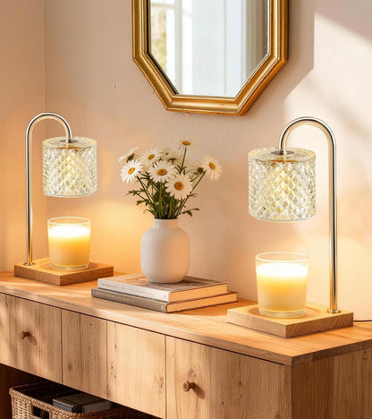 TigQiang Candle Warmer Lamp with Timer Dimmer, Birthday Gifts for Women Mom, House Warming Gifts, Elegant New Home Decor, Wax Warmer for Jar Candles, Heater Lamp for Scented Wax, Clear Glass