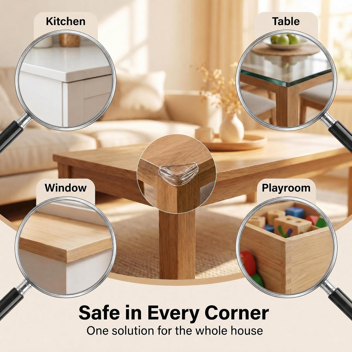 30 Pcs Clear Baby Corner Protectors, L-Shaped & Spherical Baby Proof Guards | Soft PVC Table Corner Covers for Safety on Tables, Cabinets, Shelves, Furniture Edge Guards, Safety Bumpers for Home(14L&16R)