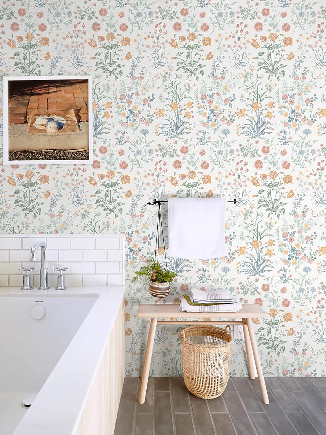 Boho Wallpaper Neutral Peel and Stick Wallpaper 78.7"x17.3" Geometric Wall Paper Beige and White Contact Paper Textured Removable Vinyl Waterproof for Bedroom Farmhouse Kitchen Bathroom