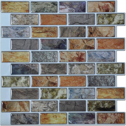 Art3d 10-Sheet Kitchen Backsplash Tiles Peel and Stick, Self Adhesive Wall Tile Sticker for Kitchen Island Bathroom Laundry Room RV Renter 12" x 12" - Jade Green