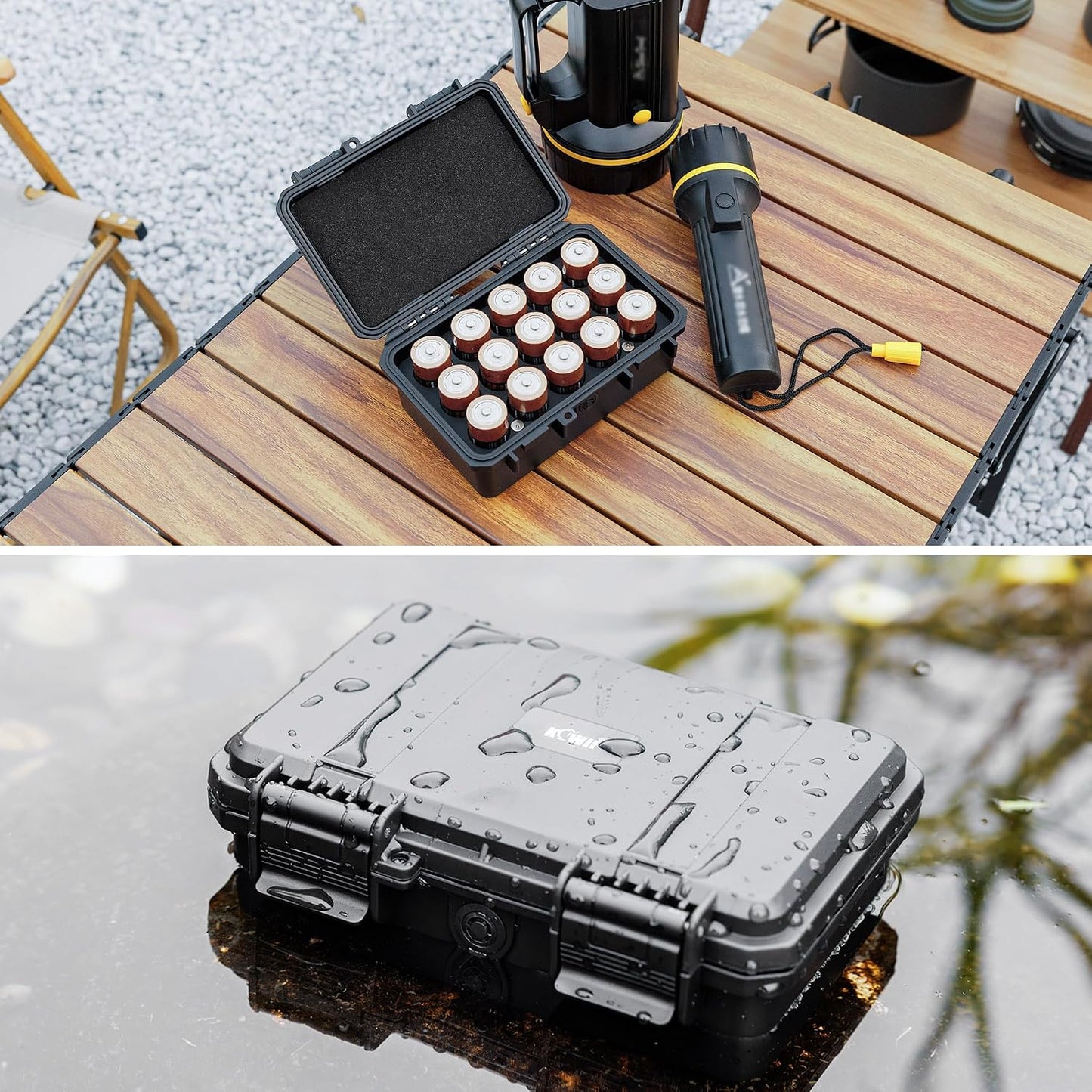24 Slots CR2 CR123 CR123A Lithium Battery Organizer Case, IP67 Waterproof Hard Case for CR17345/CR16340/CR18350/CR15270(CR2) Explosionproof Batteries Storage Holder for Household Outdoor Camping