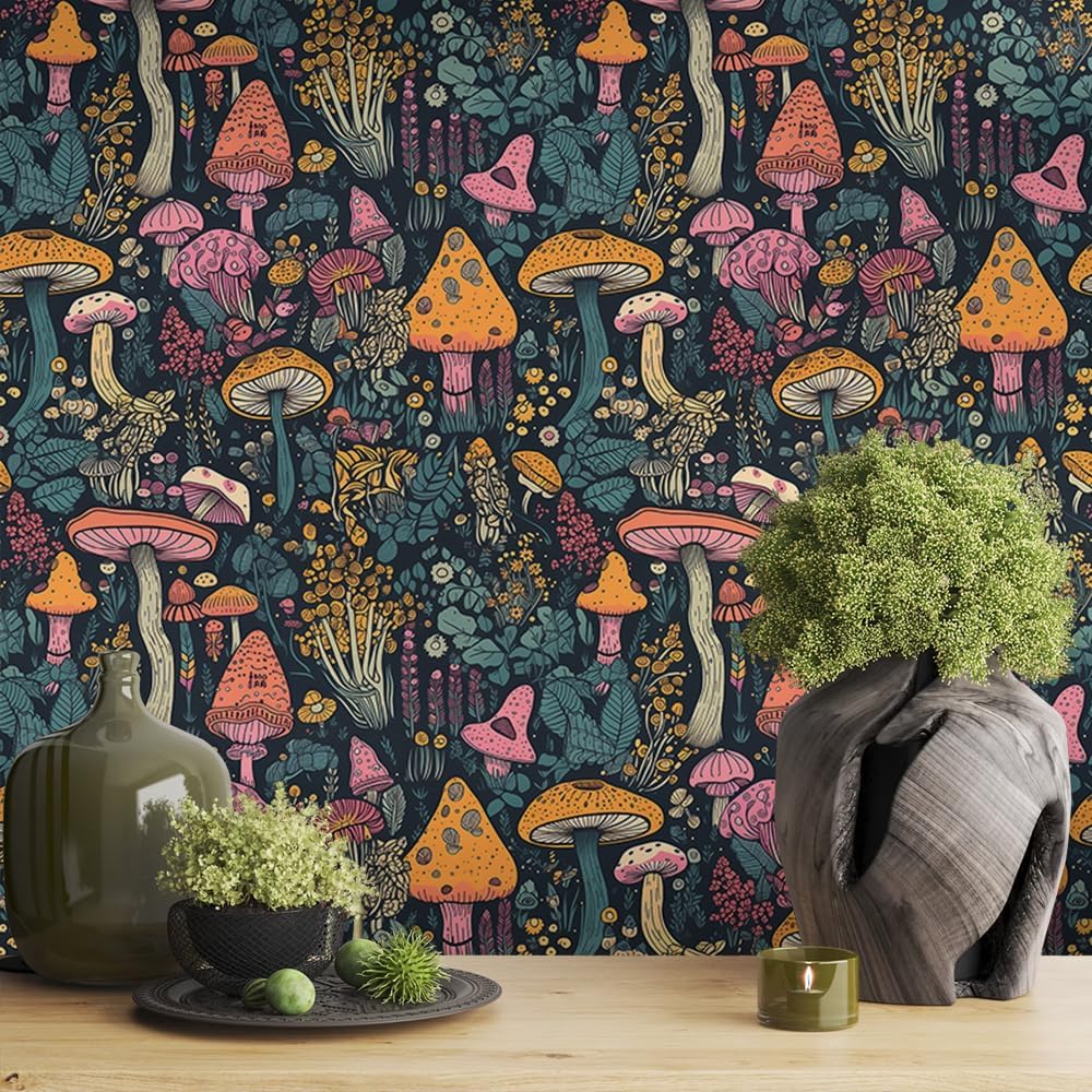 MuralPeel Dark Grey White Poppies Peony Floral Vintage Peel and Stick Wallpaper Self Adhesive Removable Easy Peel Off Stick on Wall Paper for Bedroom Cabinet Renter