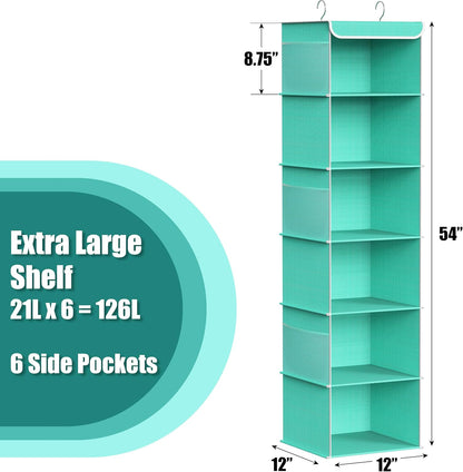 Simple Houseware 6 Shelf Hanging Closet Organizer, Gray