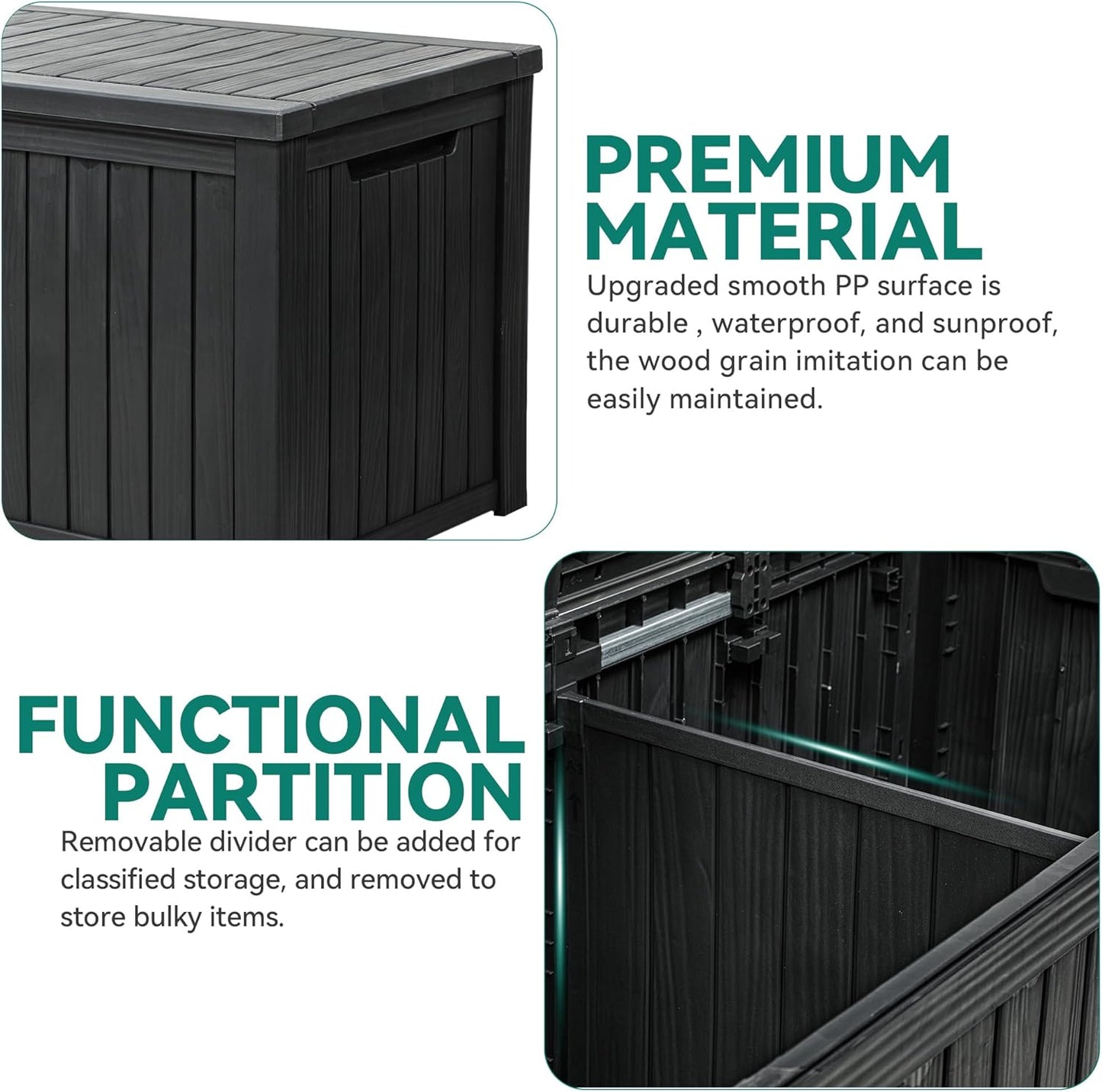 YITAHOME 31 Gallon Outdoor Storage Deck Box | Waterproof Resin Package Delivery and Storage Box with Lockable Lid for Patio Furniture Cushions, Pool Accessories, Garden