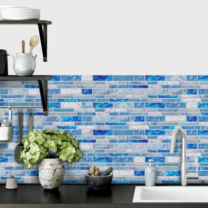 36 Sheets of Self Adhesive Marble Tile Wall Tiles Vinyl Sticker | 9.68 x 4.72in Water Resistant, Easy to Stick and Peel off, Suitable for DIY Decoration on Ceilings and Walls (Black)