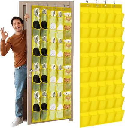 Windyun 40 Over The Door Shoe Organizer, Large Mesh Pocket Hanging Shoe Rack Hanger Large Capacity Gray Behind The Door Storage Holder for Dorm College Closet Entryway Bedroom Utility Room Women Men