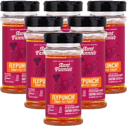 Aunt Fannie's FlyPunch Fruit Fly Trap for Indoor and Kitchen Use, Ready to Use, Made with Plant Based Ingredients, Safe Near Food, Each Bottle Lasts Up to 30 Days, Pack of 1