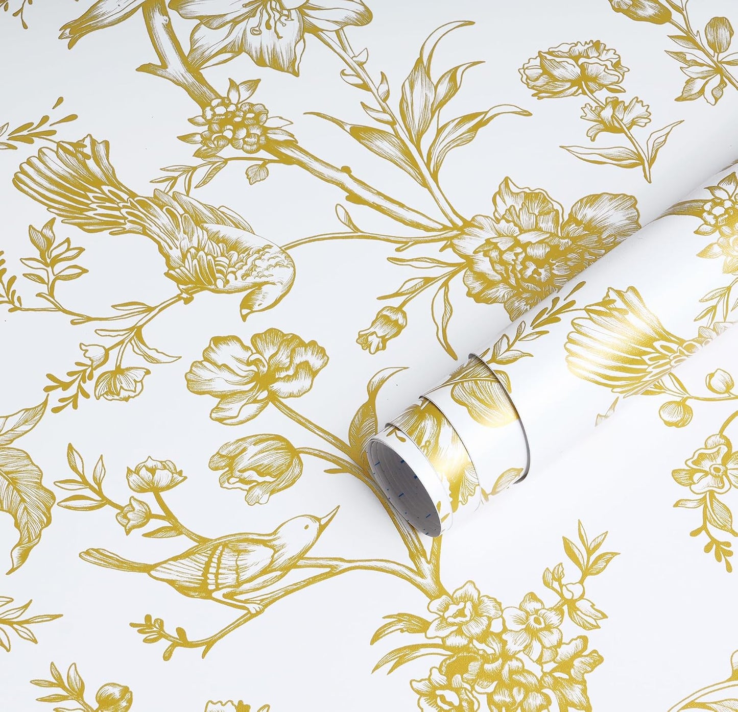 Safiyya Peel and Stick Wallpaper Vintage Floral Contact Paper 17.3" x 78.7" Wall Paper Renter Friendly Self Adhesive Removable Wallpaper for Bathroom Vinyl