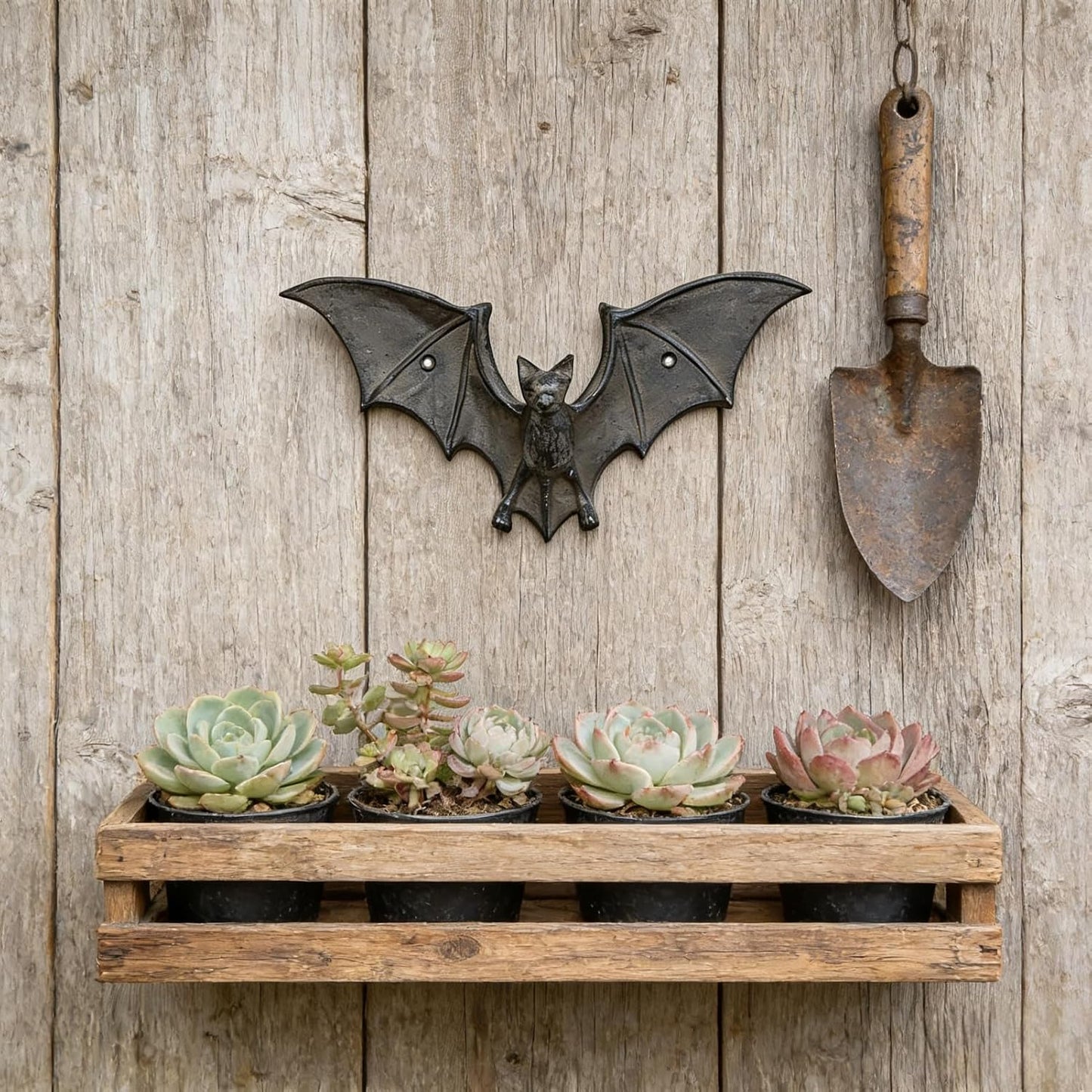 Coat Hooks Wall Mounted, Rustic Bat Key Hook Holder, Heavy Duty Decorative Black Wall Hooks for Mudroom, Towels, Hat Rack, Purse Hooks, Cast Iron Decorative ‎Antique Black Hooks