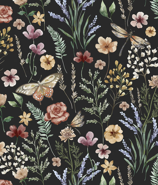 Orainege Vintage Floral Wallpaper Peel and Stick Wallpaper Boho 16.9in x 118.1in Floral Contact Paper Self Adhesive Wall Paper for Bedroom Cabinets Decor Removable