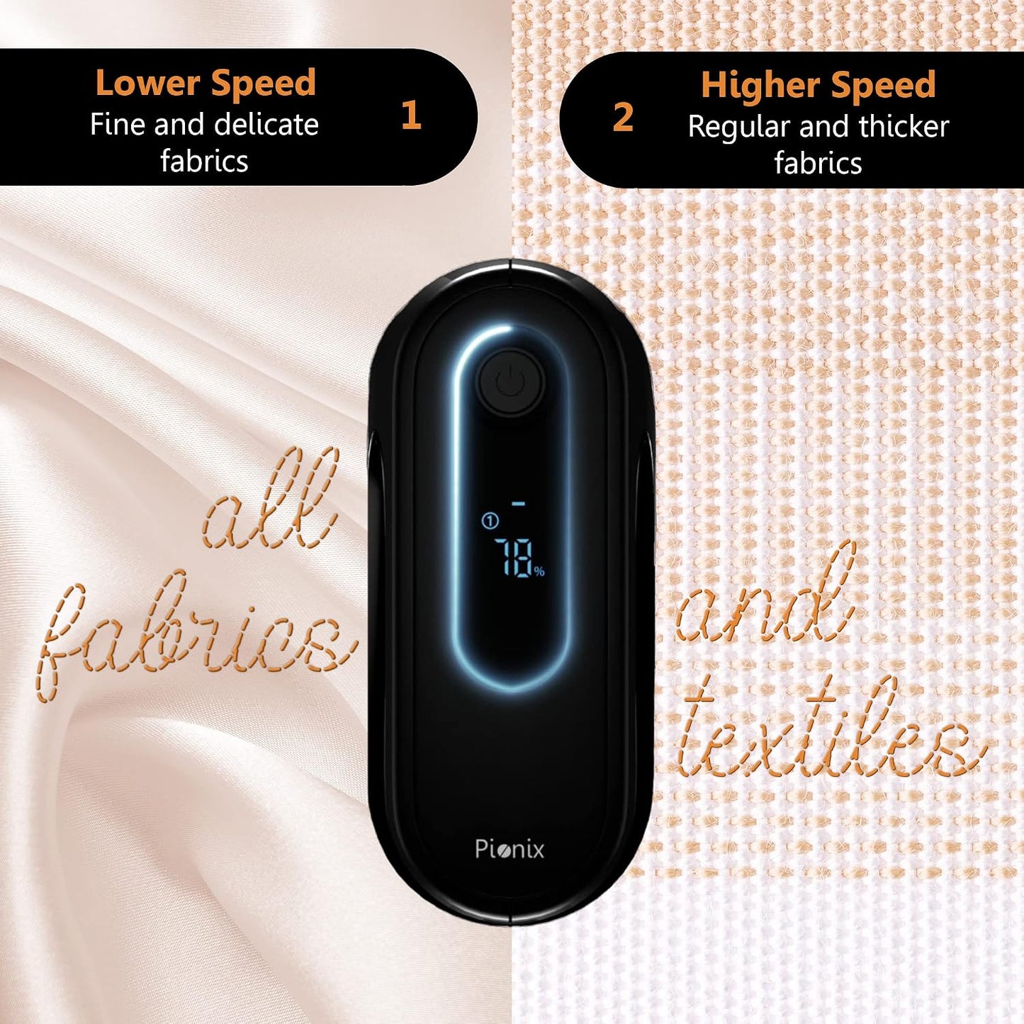Pionix Fabric Shaver, Sweater Shavers to Remove Pilling, High-Perf Defuzzer, Rechargeable Electric Lint Shaver for Fuzz and Lint Balls from Clothing, Upholstery 2000mah Battery (Matt Grey)
