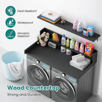 Washer Dryer Countertop, Laundry Countertop Over Washer And Dryer, Washer And Dryer Covers For The Top For Laundry Room Organization, Washer And Dryer Countertop Shelves (Oka Brown, 53.9*27.5*12)