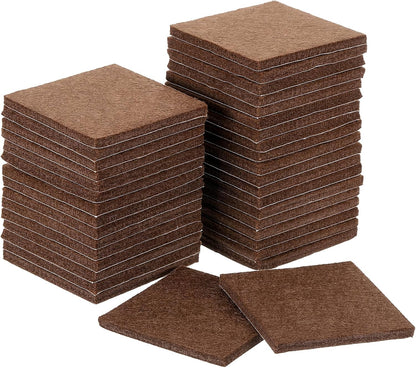 uxcell Furniture Pads, 36Pcs 1.5" - Square Self Adhesive Felt Furniture Pads, Floor Protectors for Furniture Feet Chairs Legs Hardwood Floors (Black)