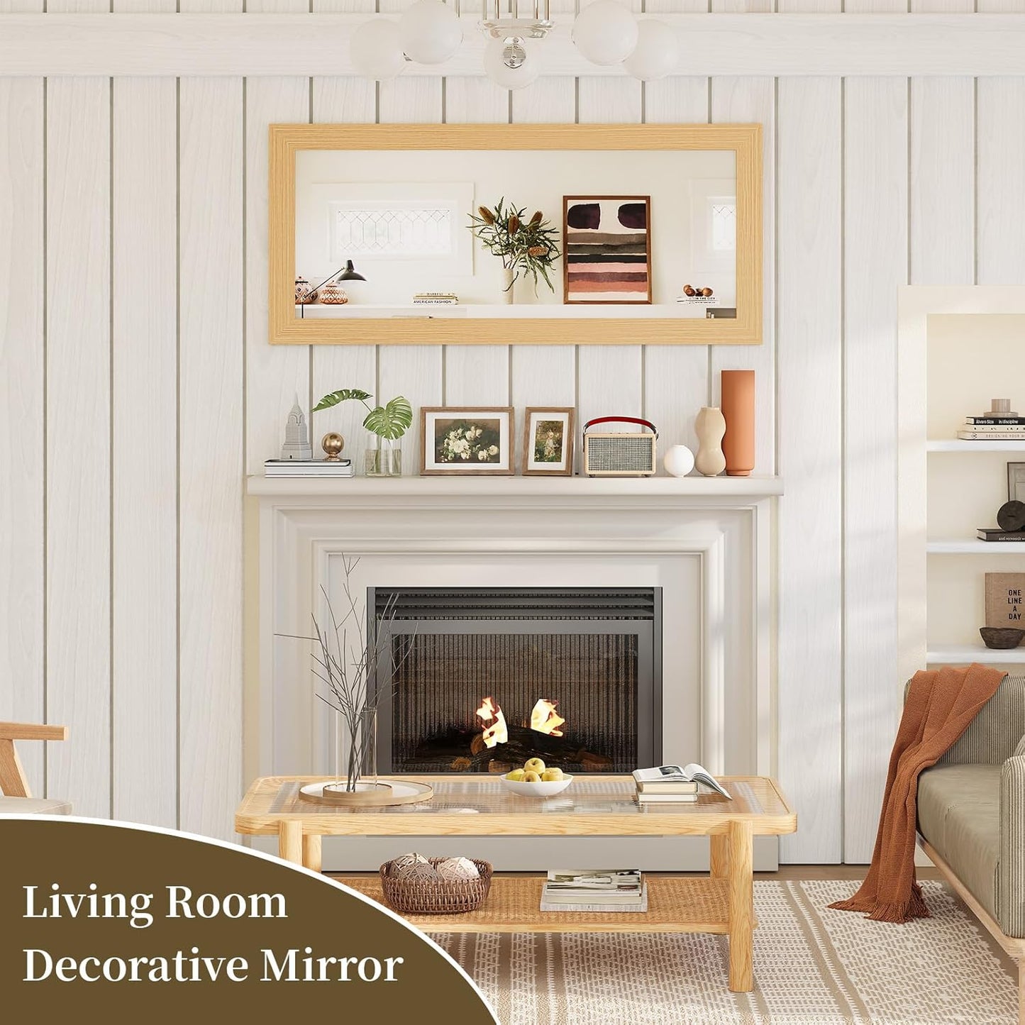 Syndra Modern Full Length Mirror Wood Frame, 65x24'' Large Floor Mirror with HD Tempered Glass & Wall Mount, Rectangular Standing Mirror for Bedroom, Living Room, Entryway, Farmhouse(Grey White Oak)