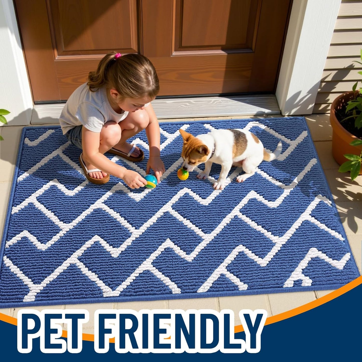 OLANLY Front Door Mat, Non-Slip Rubber Backing, Dirt Resistant and Absorbent, Washable, Easy to Clean Low-Profile Indoor Doormat for Back Door, Entryway, Inside Entrance, 32x20, Grey
