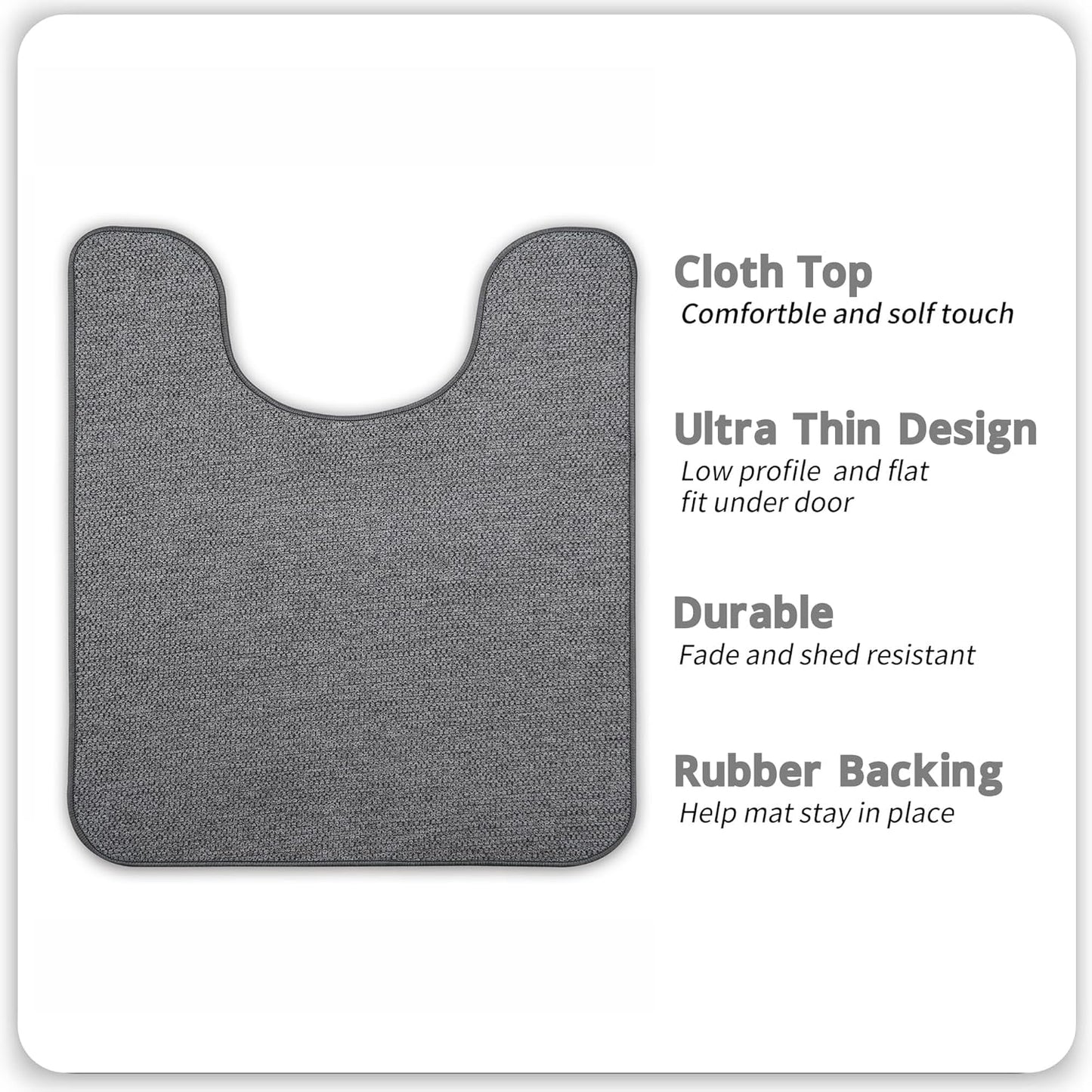 Bath Mat,Ultra Thin Bathroom Rugs,Rubber Bath Mats for Bathroom,No Slip Bath Rugs,Quick Dry,Machine Washable,Low Pile,Absorbent,Shower Outside,Sink,Home Decor Accessories.Grey,1'5"x2'3"(17x27Inch)