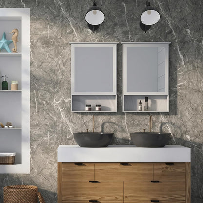 Marble Peel and Stick Waterproof Wall Paneling, 118" x 47" Carrara White Matte Finish Self-Adhesive Backsplash Tile Vinyl Wall Panel for Kitchen Bathroom Wall Decor, Covers 38.75 Sq. Ft.