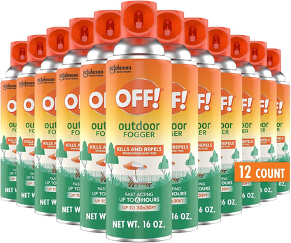 OFF! Outdoor Insect & Mosquito Repellent Fogger, Backyard Pretreat, Kills & Repels Insects in an up to 900 sq, ft, Area, 16 oz (Pack of 2)