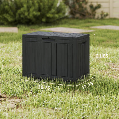 LAUSAINT HOME 320 Gallon Resin Deck Box, Package Delivery Box with Lockable Lid, Waterproof Outdoor Storage Box For Garden Tools, Patio Cushions(320 Gallon,Black)