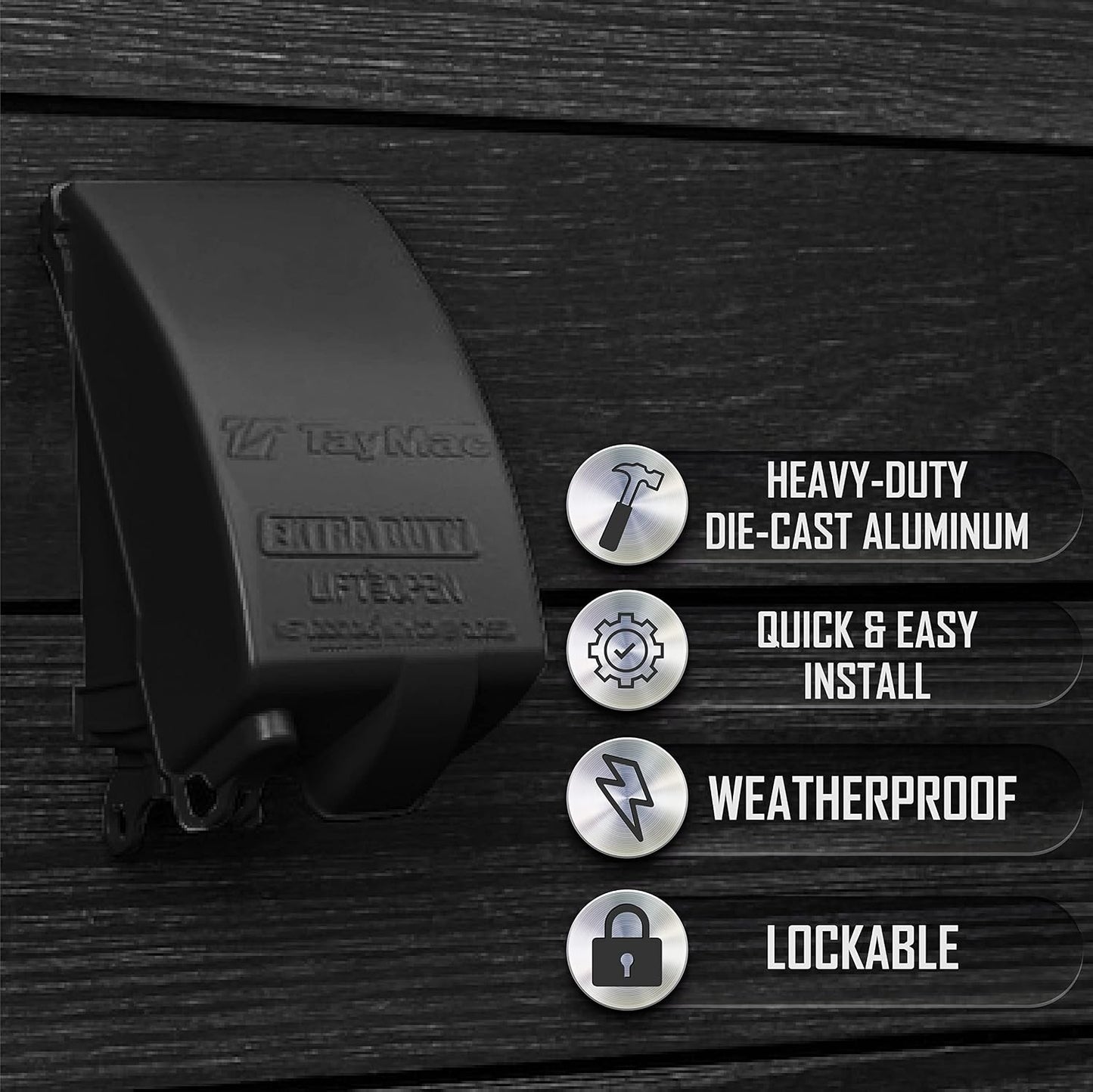 TayMac MX4280S 1-Gang Extra Duty In-Use Cover, Weatherproof Metal Low Profile 8-in-1, 3.5 in. Deep, Vertical, Gray