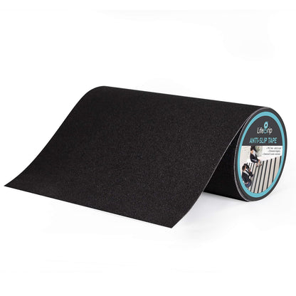 Lifegrip Anti Slip Tape, 4 Inch x 15 Foot Non-Slip Traction Grip Tape for Stairs, Waterproof Stair Treads Grip Non Slip, Non Skid Tape for Steps, Outdoor Black Grip Tape (4" X 15')