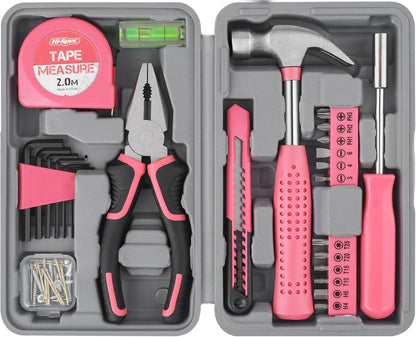 Hi-Spec Small Tool Kit Compact Set for Home and Office DIY, Green Mini Tool Box for Basic Household Repairs, Starter Toolkit in a Portable Toolbox Case.