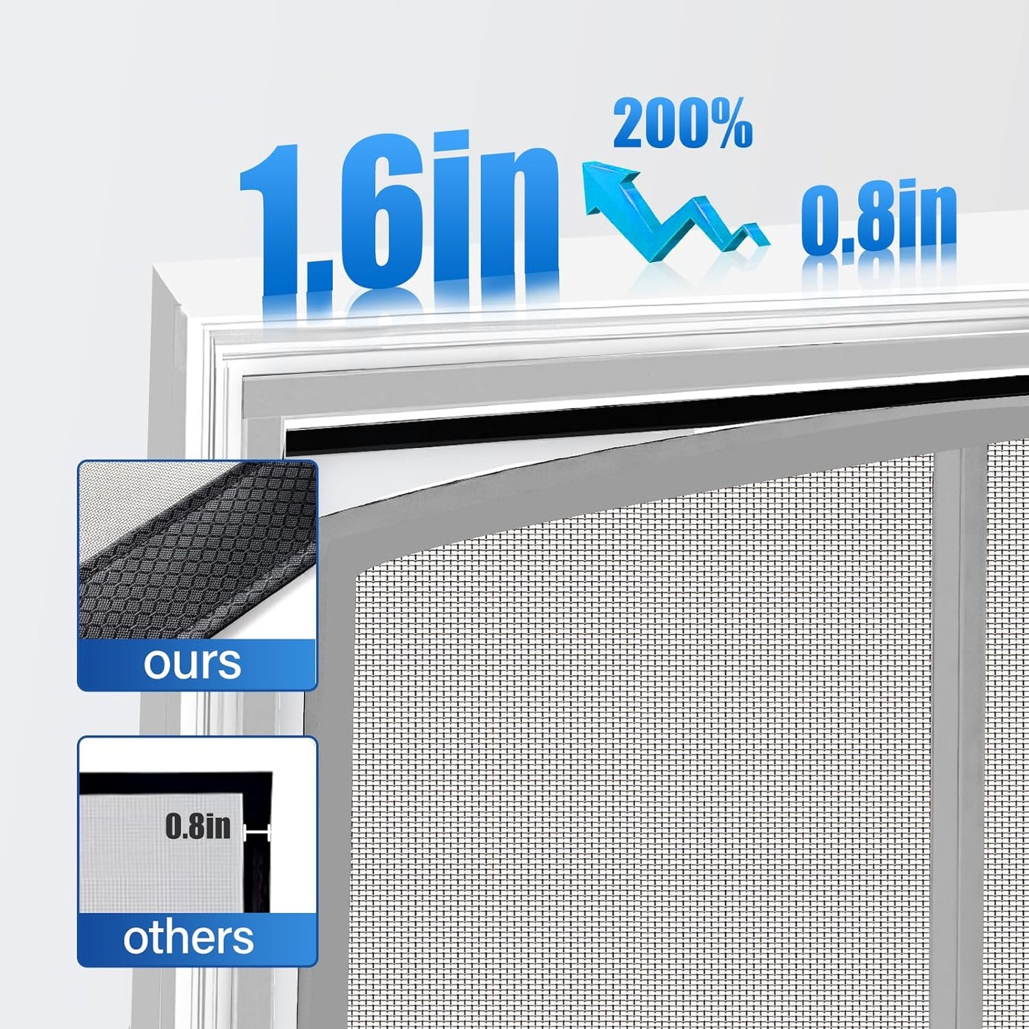 Magnetic Screen Door Upgraded PET Mesh Stronger Than Fiberglass and Polyester,Hands Free,Keeps Bugs Out,Pet & Kid Friendly,Suitable for Sliding Door,Large Patio Door and French Door-72''x80''