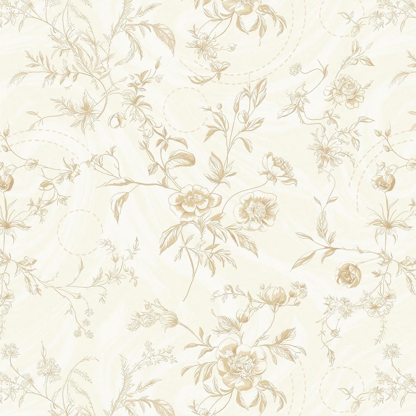 Dimoon 17.3''x78.7'' Vintage Peel and Stick Wallpaper Boho Beige Neutral Contact Paper White Floral Bird Wallpaper Removable Botanical Renter Friendly Modern Wall Paper Bedroom Bathroom Vinyl Roll