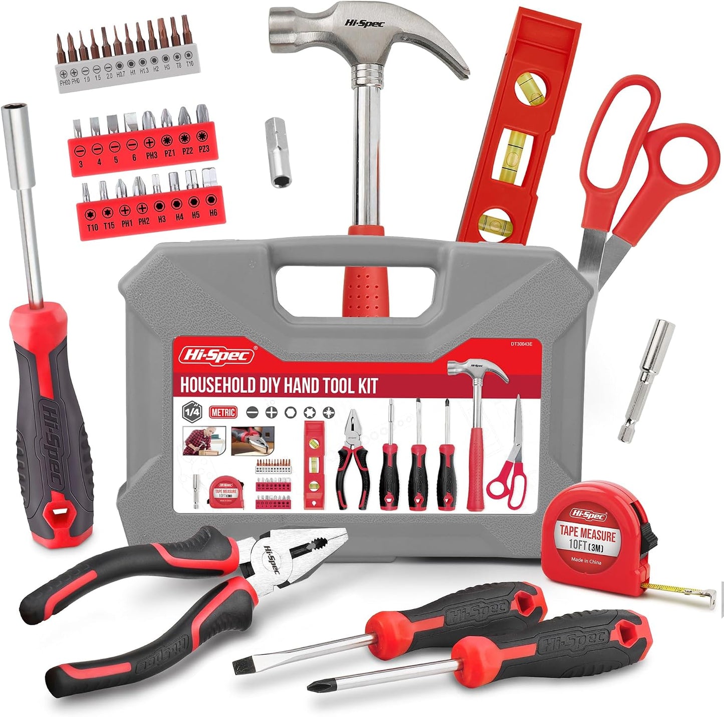Hi-Spec Tool Kit Yellow 20pc. Small Tool Kit for Home DIY & Office Repairs. Compact and Lightweight Essential Tools in a Portable Book-Sized case.