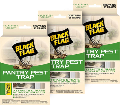Black Flag Pantry Pest Trap 2 Count, Insect Traps, Safe For Use In Kitchens And Pantries