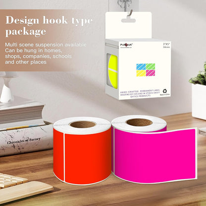 PARLAIM 3 x 5 inch Rectangle Sticker Labels, 250PCS Adhesive Color Coding Stickers for Moving Box Inventory Label, Fluorescent Green
